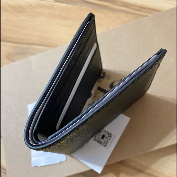 💯NEW/OUTSTOCK🆕Coach Men Wallet/with ID window/black/leather - Picture 5 of 5